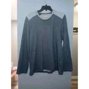 Tommy Bahama Mens Sweater Blue Medium Fleece Pullover Lightweight‎ Lounge Shirt